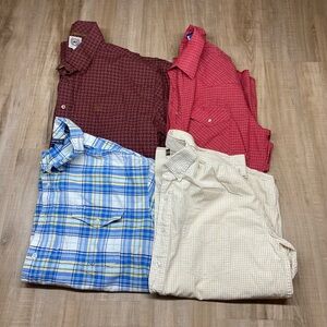 Men’s Western Shirt Bundle- Cinch, Stetson, Roper, Wrangler- 4 Pieces